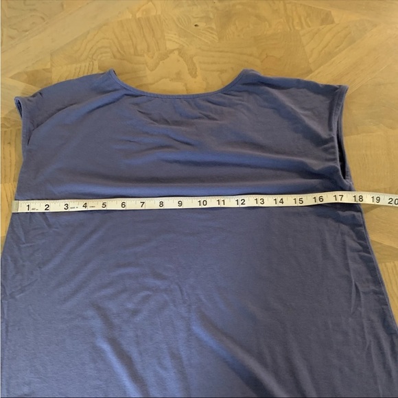 Eileen Fisher Blue Shift Midi Dress size PS Petite Small Cap Sleeve - Picture 7 of 9